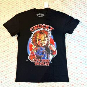 Chucky “It’s Time to Play” Graphic Black T-Shirt Size Medium
